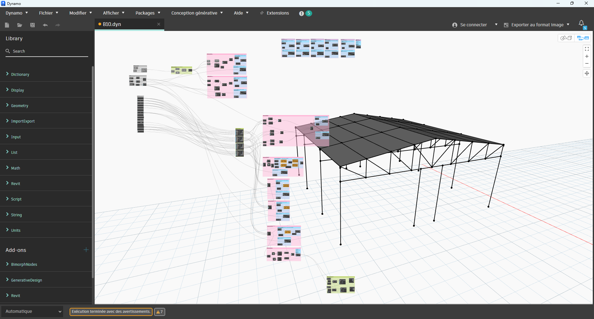 Automatisation de la modélisation d'une structure métallique en treillis via un script Dynamo — Génération paramé